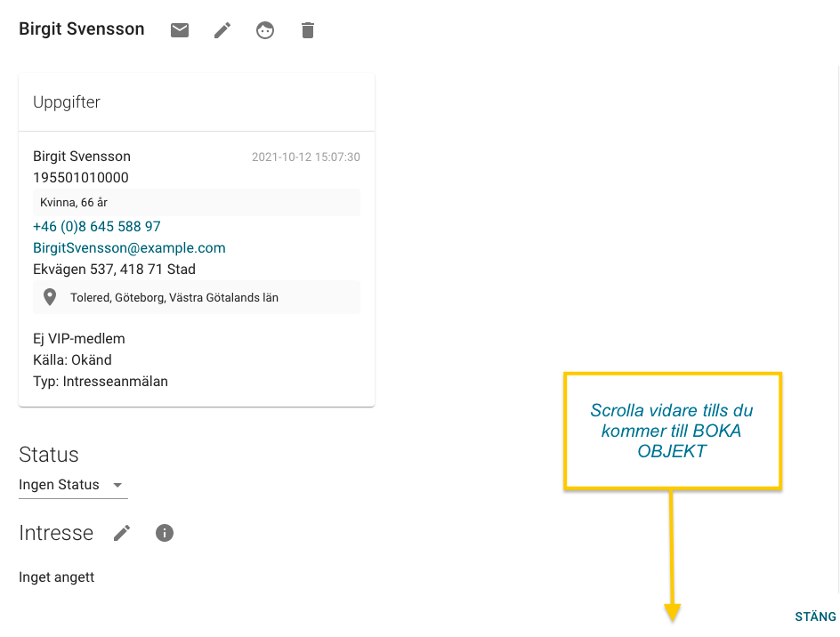 Boka objekt, bostäder, fastighetssystem