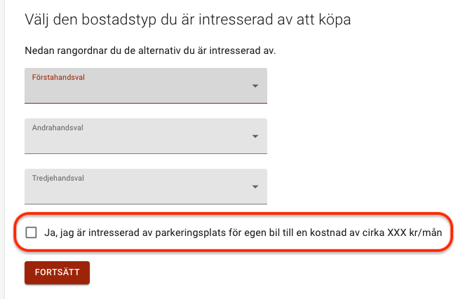 intresseanmälan, nyproduktion, säljstart